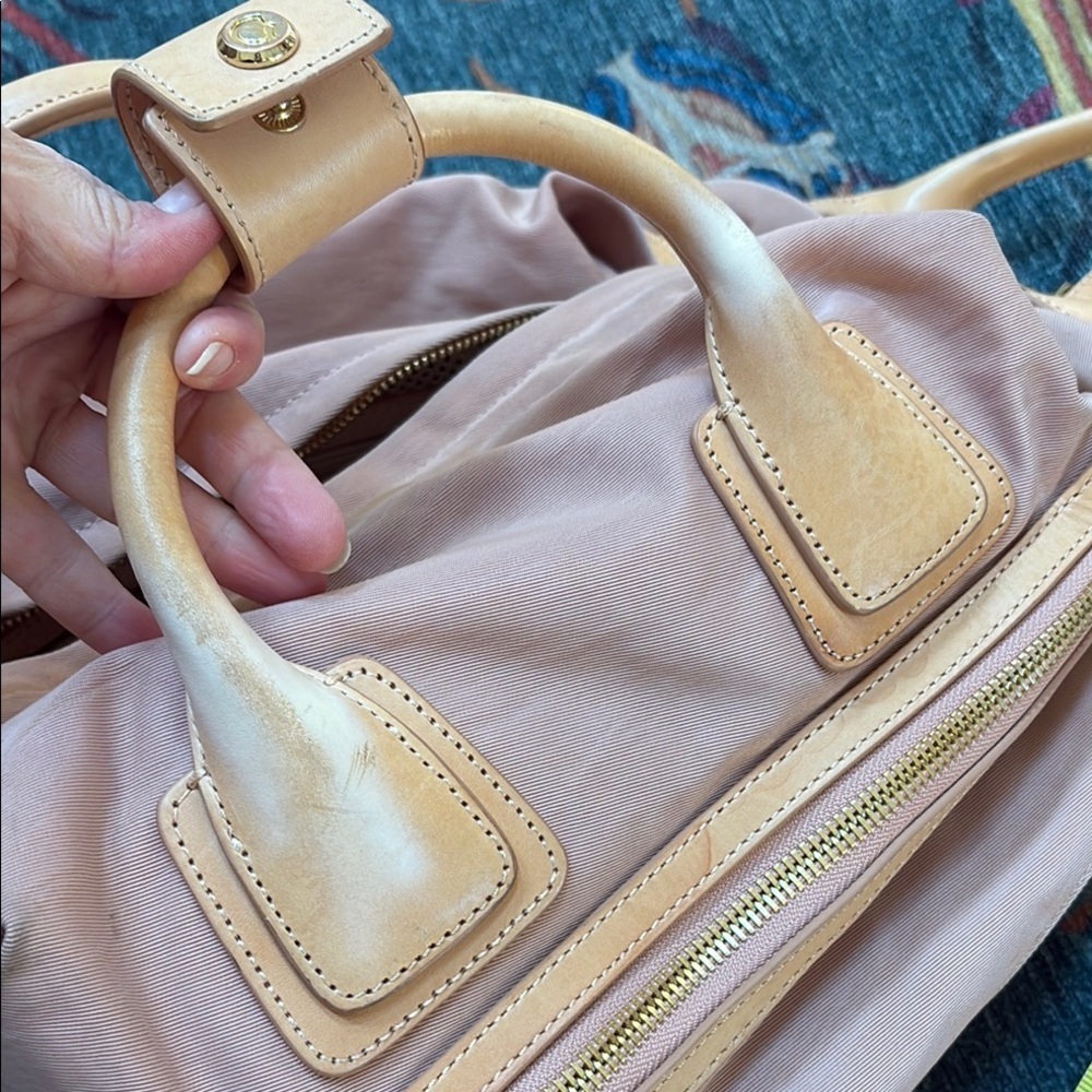 Caraa Blush Pink & Tan Nylon Backpack - Picture 8 of 8